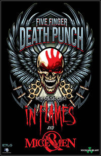 FIVE FINGER DEATH PUNCH touren mit IN FLAMES und haben den Sänger verloren. FIVE FINGER DEATH PUNCH touren mit IN FLAMES und haben den Sänger verloren.
